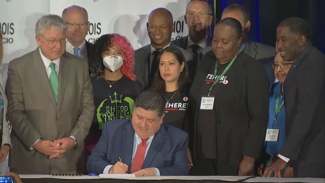 TCS - Illinois Gov. J.B. Pritzker signs Senate Bill 3649 Wednesday in Chicago